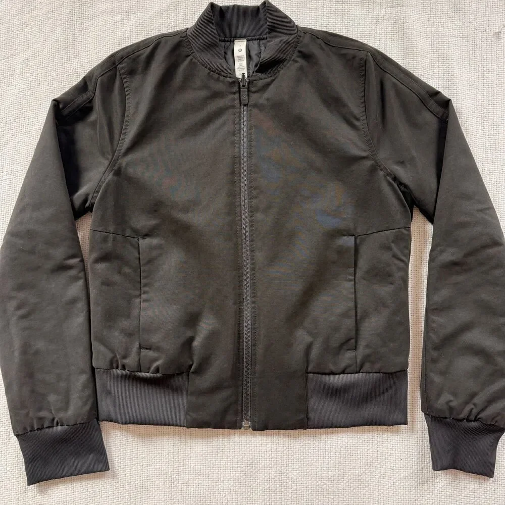 Lululemon Black Bomber Jacket 4 reversible warm fall
